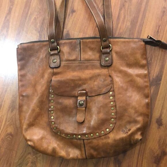 Patricia Nash Distress￼ed Leather studded, large hobo bag￼ - Picture 1 of 7